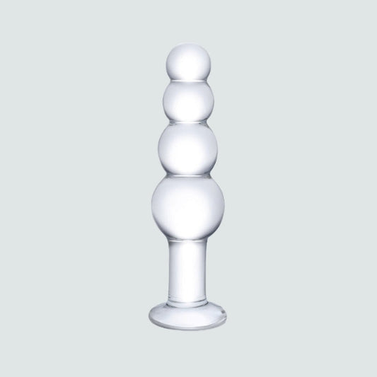 7.25-Inch Glass Bead Docking Plug - A Playful Twist on Anal Beads!