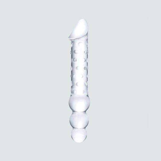 12-Inch Double-Ended Glass Plug & Dildo with Anal Beads