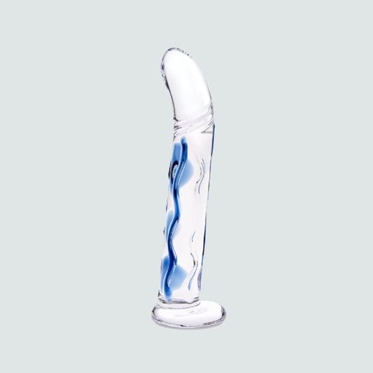 8.66-Inch Glass Realistic Curved G-Spot Dildo!