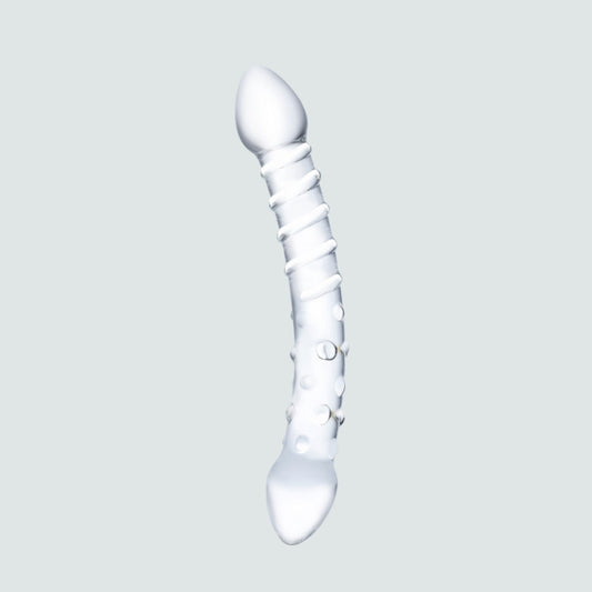 7.67-Inch Double-Ended Glass Dildo and Butt Plug Combo!