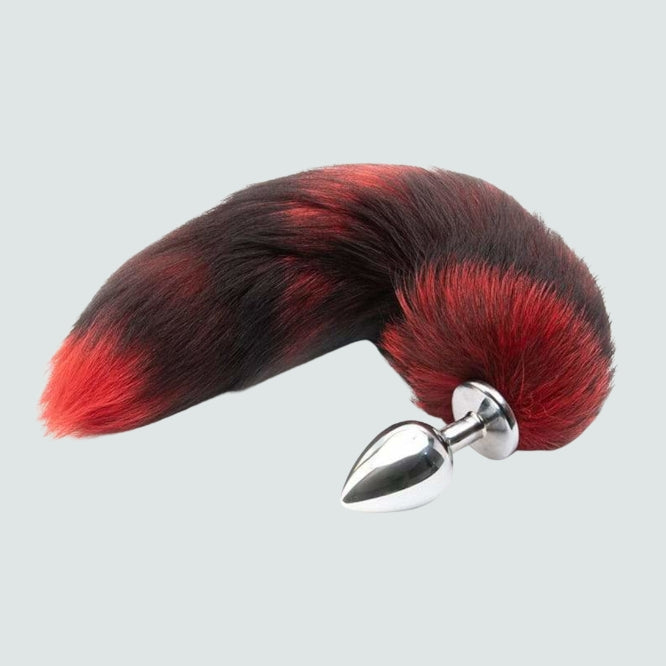 16-Inch Metallic Red Cat Tail Plug - Purrfectly Playful!