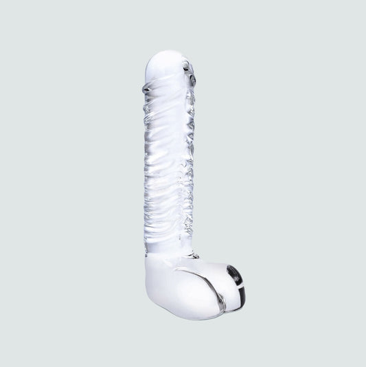 8-Inch Glass G-Spot Dildo - Textured and Balled for Extra Fun!