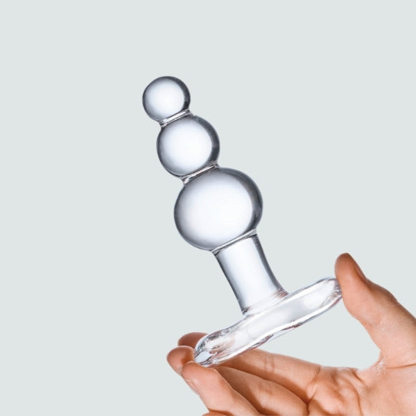 4-Inch Glass Butt Plug featuring a Conical Base!