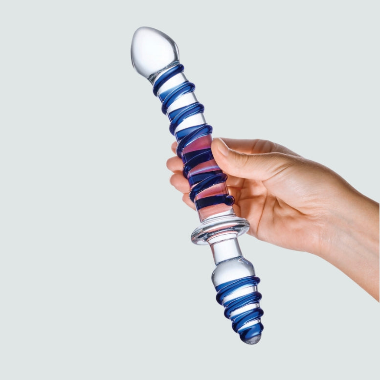 8.66-Inch Safeinsert Double-Ended Glass Dildo and Anal Plug