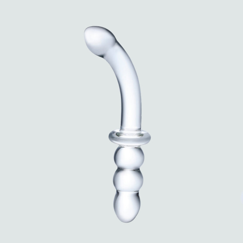 7-Inch Ribbed G-Spot Glass Dildo and Anal Plug Combo!