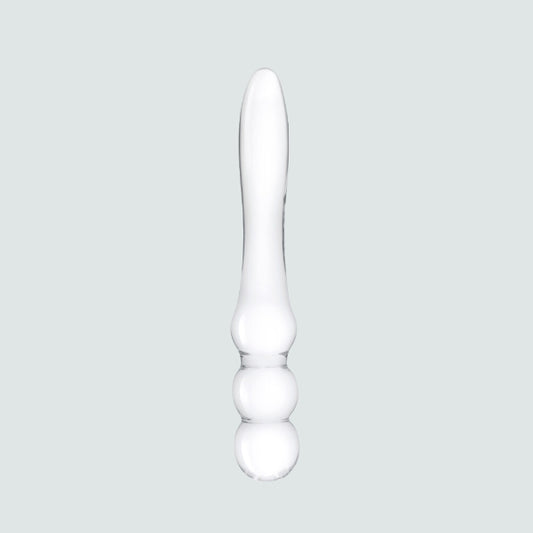 8-Inch Glass Bead Butt Plug - Double the Fun!