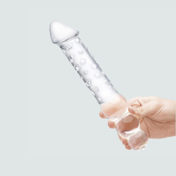 12-Inch Double-Ended Glass Plug & Dildo with Anal Beads