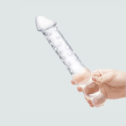 12-Inch Double-Ended Glass Plug & Dildo with Anal Beads