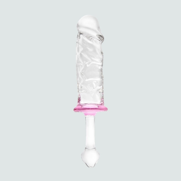 8.5-Inch Realistic Double-Ended Glass Dildo with Handle!