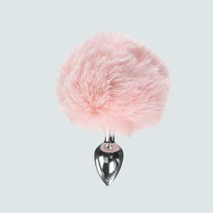 3.8-Inch Metallic Pink Bunny Tail Plug