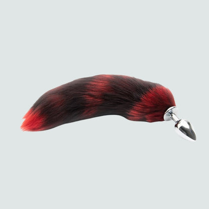 16-Inch Metallic Red Cat Tail Plug - Purrfectly Playful!