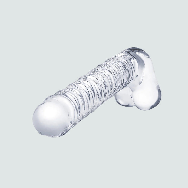 8-Inch Glass G-Spot Dildo - Textured and Balled for Extra Fun!