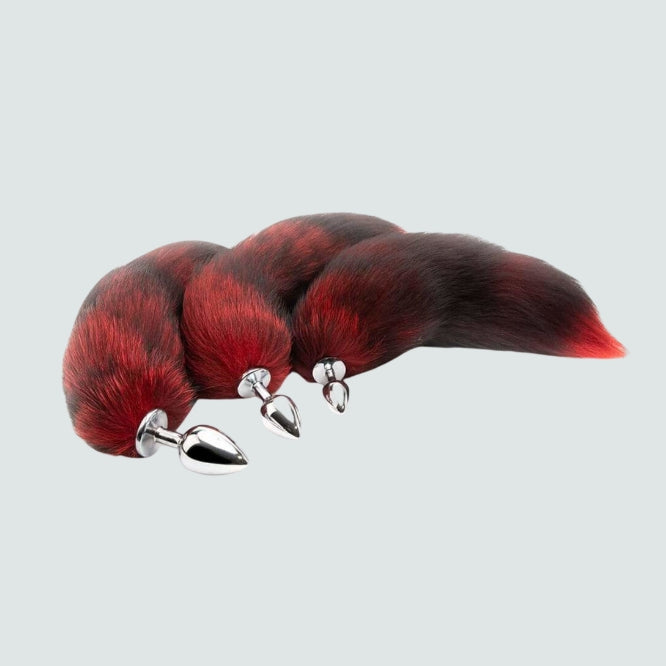 16-Inch Metallic Red Cat Tail Plug - Purrfectly Playful!