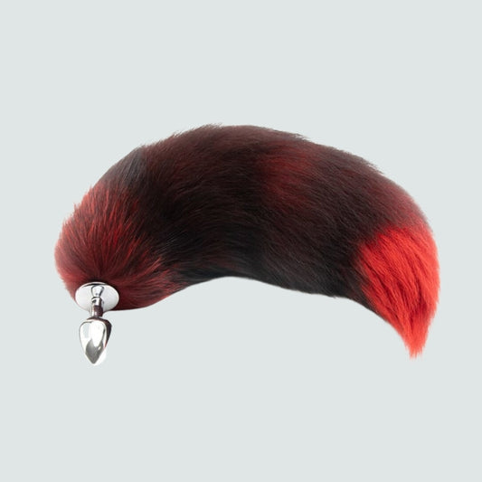 16-Inch Metallic Red Cat Tail Plug - Purrfectly Playful!